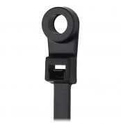 Pacer 15" Cable Tie w/Mounting Ring - Black - 50lb Tensile Strength - 4" Bundle Diameter - 100 Piece Bag