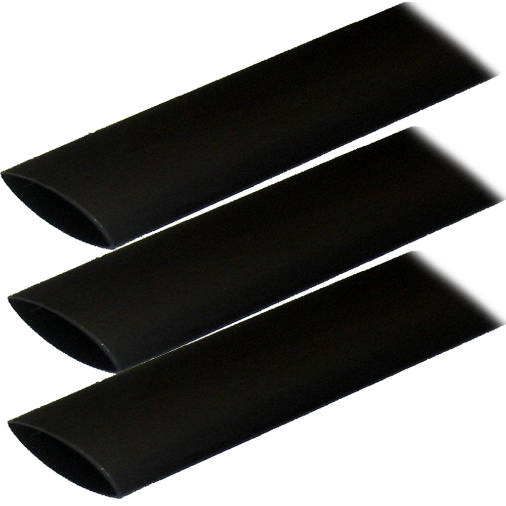 Ancor Adhesive Lined Heat Shrink Tubing (ALT) - 1" x 3" - 3-Pack - Black
