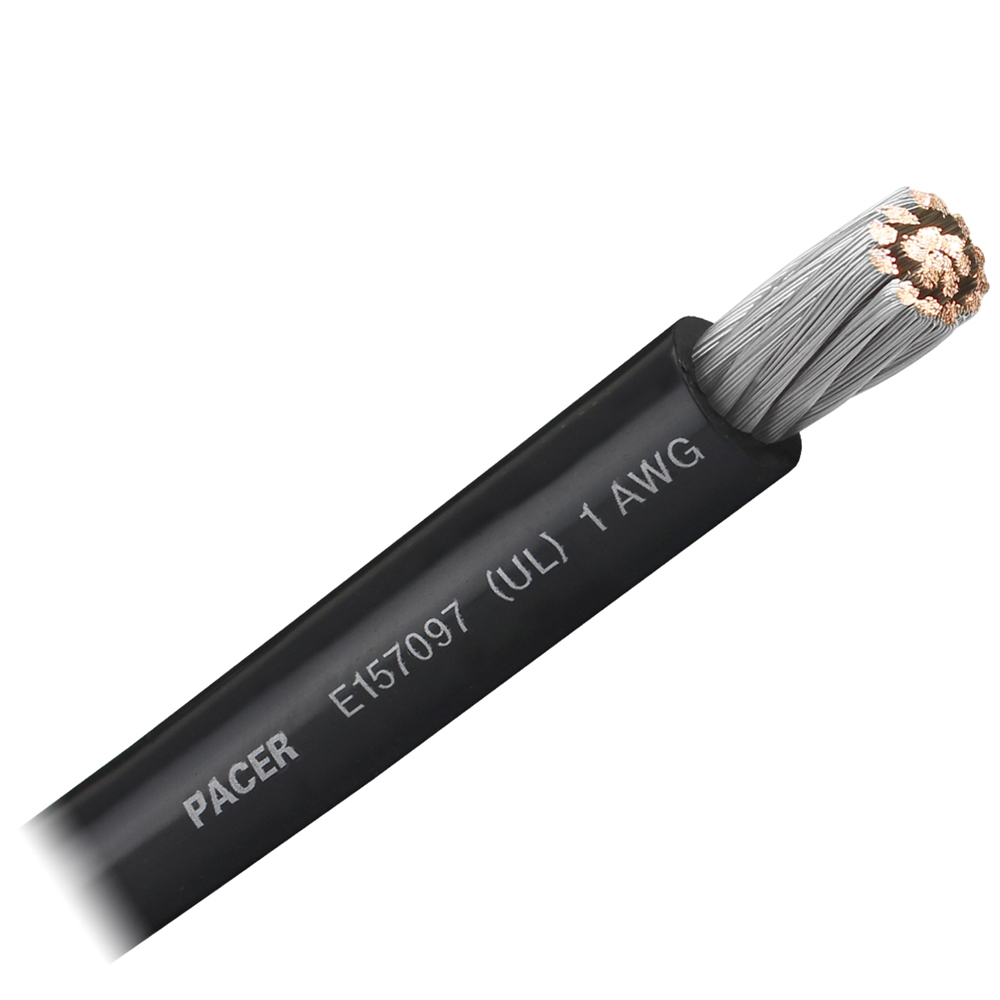 PACER BLACK 1 AWG BATTERY CABLE SOLD BY THE FOOT Pacer Black 1 AWG Battery Cable - Sold By The Foot