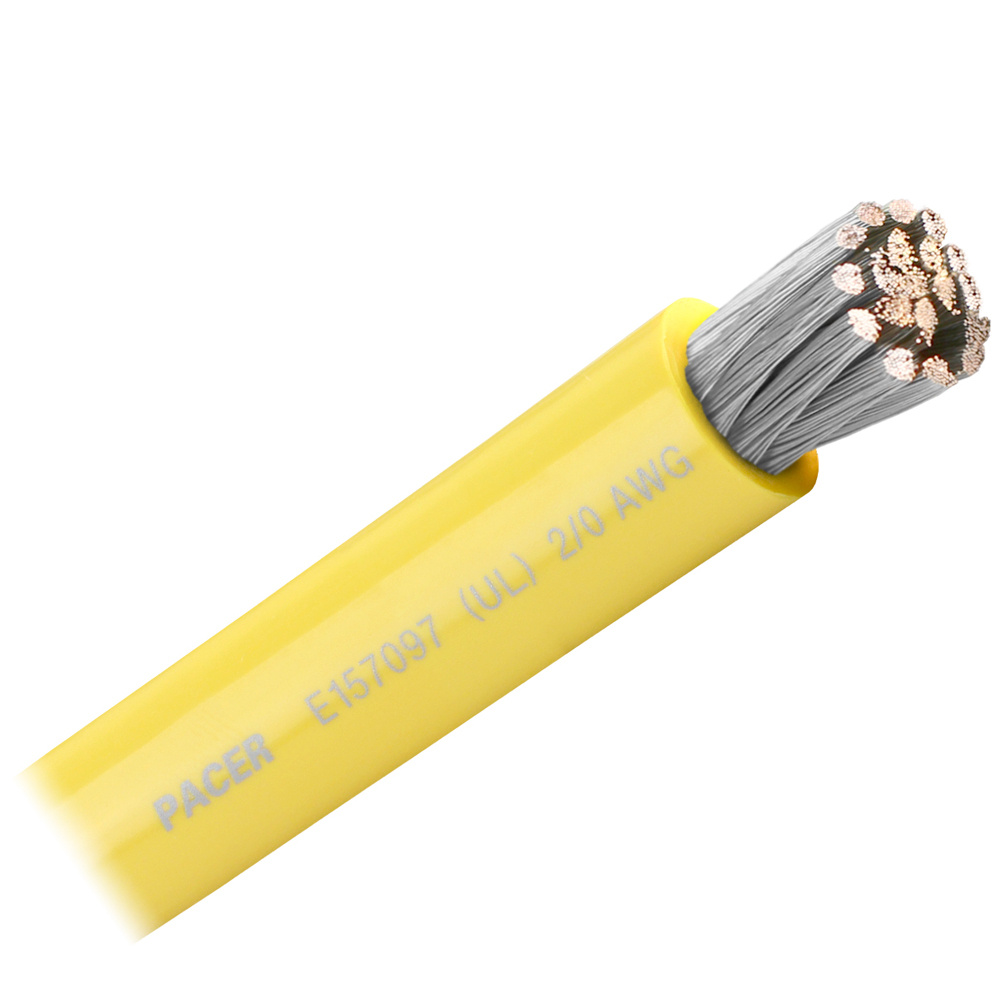 PACER YELLOW 2/0 AWG BATTERY CABLE SOLD BY THE FOOT Pacer Yellow 2/0 AWG Battery Cable - Sold By The Foot