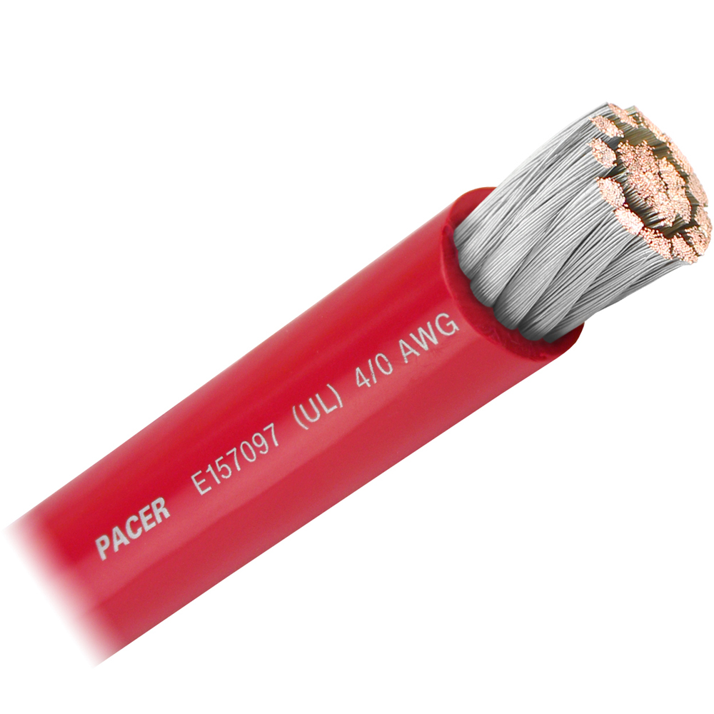 PACER RED 4/0 AWG BATTERY CABLE SOLD BY THE FOOT Pacer Red 4/0 AWG Battery Cable - Sold By The Foot