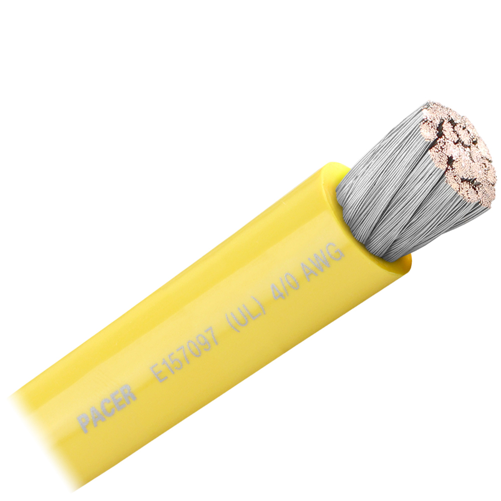 PACER YELLOW 4/0 AWG BATTERY CABLE SOLD BY THE FOOT Pacer Yellow 4/0 AWG Battery Cable - Sold By The Foot