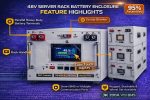 48V 16 Cell Server Rack Battery with JK 200A V19 BMS - 95% Assembled