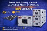 48V 16 Cell Server Rack Battery with JK 200A V19 BMS-Bundled with 16 New 314AH Cells
