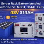 48V 16 Cell Server Rack Battery with JK 200A V19 BMS-Bundled with 16 New 314AH Cells