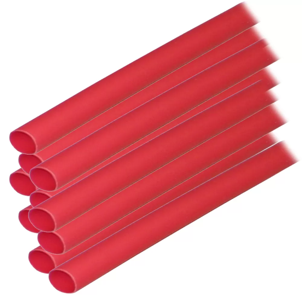 ANCOR HEAT SHRINK TUBING 1/4" X 6" RED 10 PACK 16-10 AWG Ancor Adhesive Lined Heat Shrink Tubing (ALT) - 1/4" x 6" - 10-Pack - Red